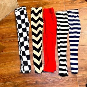 5/$22 Bundle of 5 Mia Belle Baby Leggings, Size:10